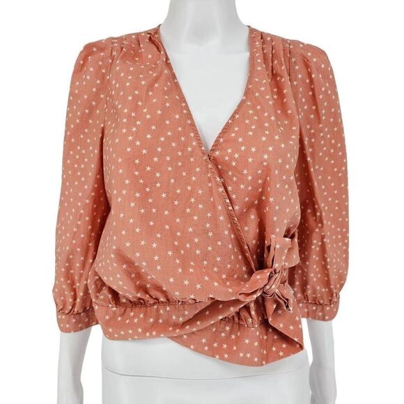 Madewell Scattered Star Wrap Top Peach S - Picture 1 of 4